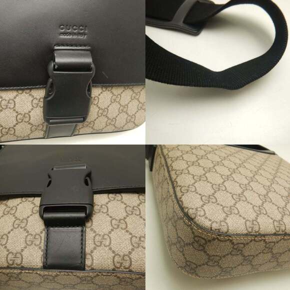 GUCCI Authentic Black Canvas Shoulder Bag - Picture 6 of 10